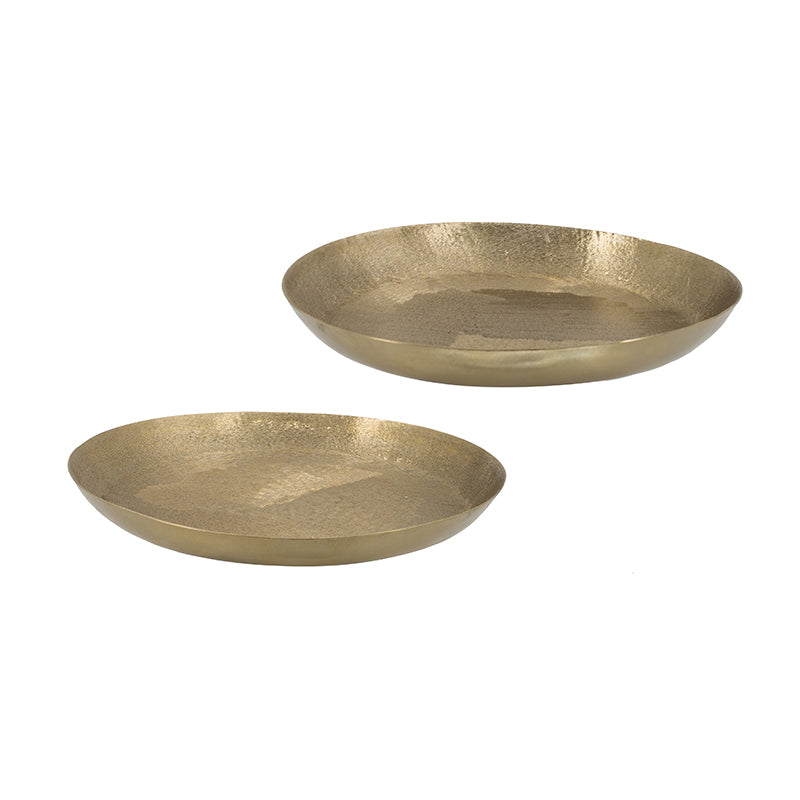 Gold round plate with sloping edge