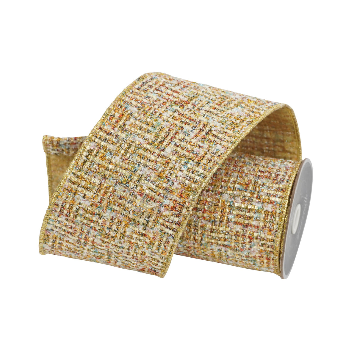 Holiday Hues ribbon in multi-colors with a festive striped pattern