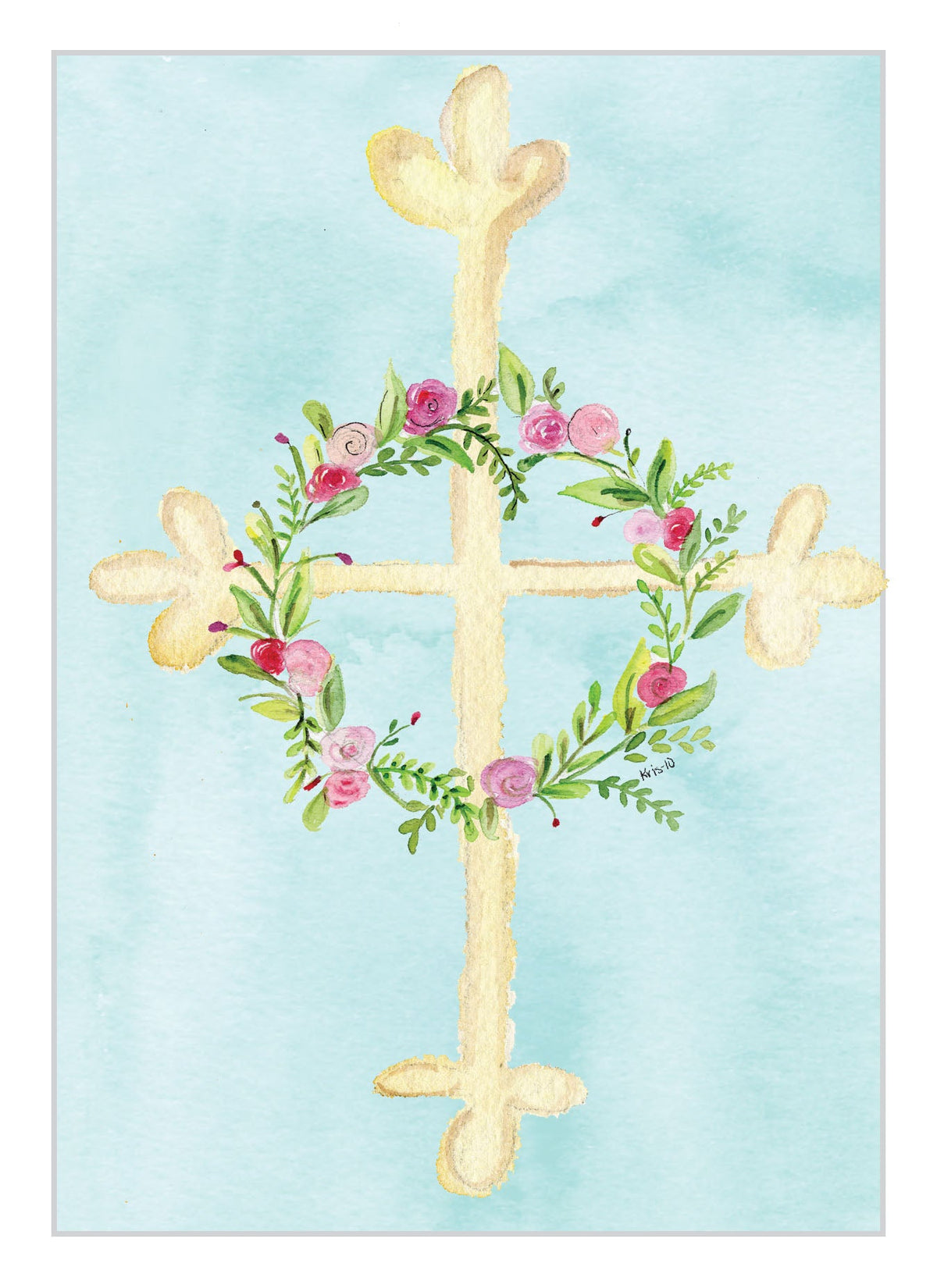 A6 greeting card with a cross design featuring the text 'Rejoicing with you' and Psalm 118:24.