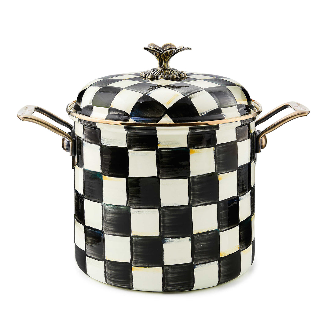 Courtly Check Enamel 7 Quart Stockpot