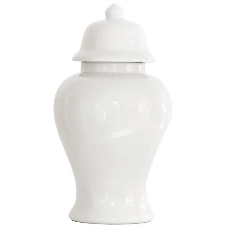 Hand-painted ginger ceramic jar with a glossy finish.