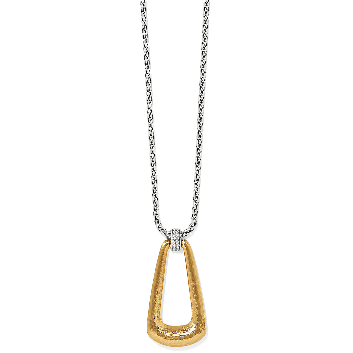 Gold plated Meridian Geo Breeze pendant necklace with fine quality crystal on an adjustable chain.