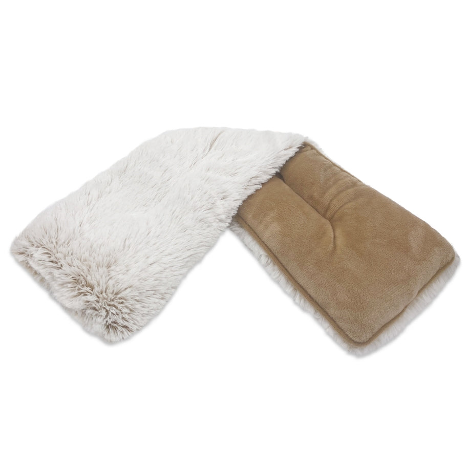 Warmies Neck Wrap in lavender fabric with a soft rectangular shape designed to soothe and warm the neck.