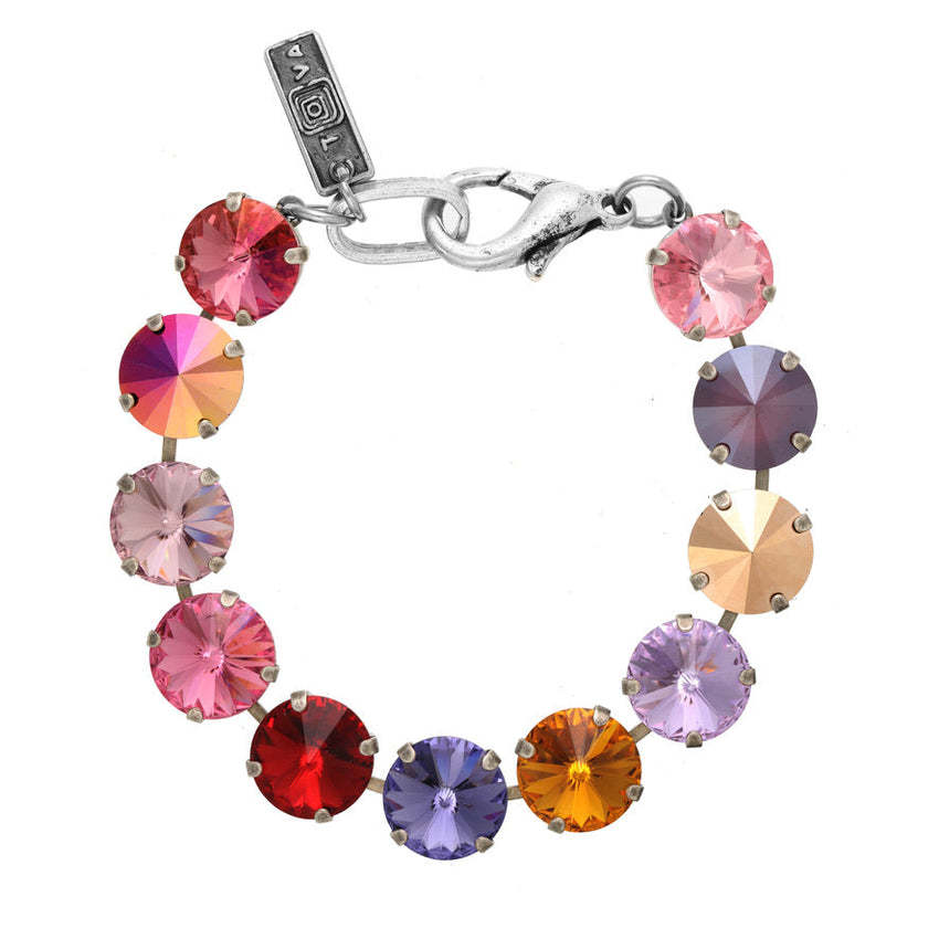 Antique gold plated brass Croatia bracelet with high-quality crystals on a 6.5-inch chain.