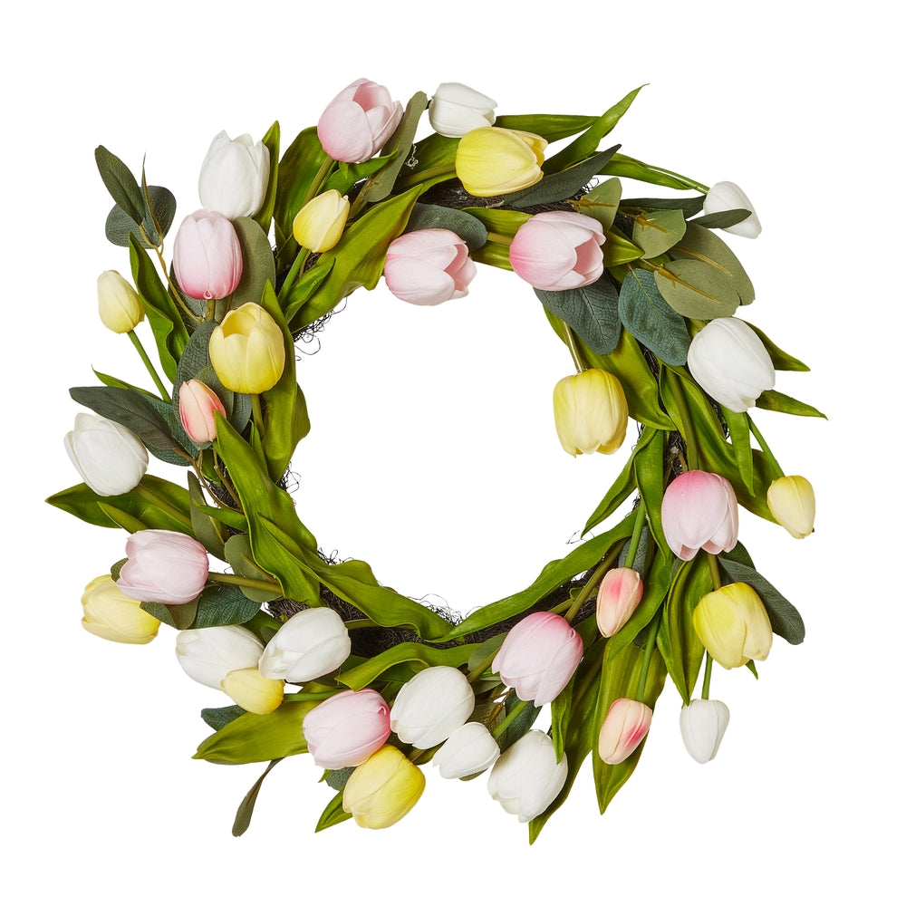 A black tulip-shaped wreath with a smooth circular silhouette.