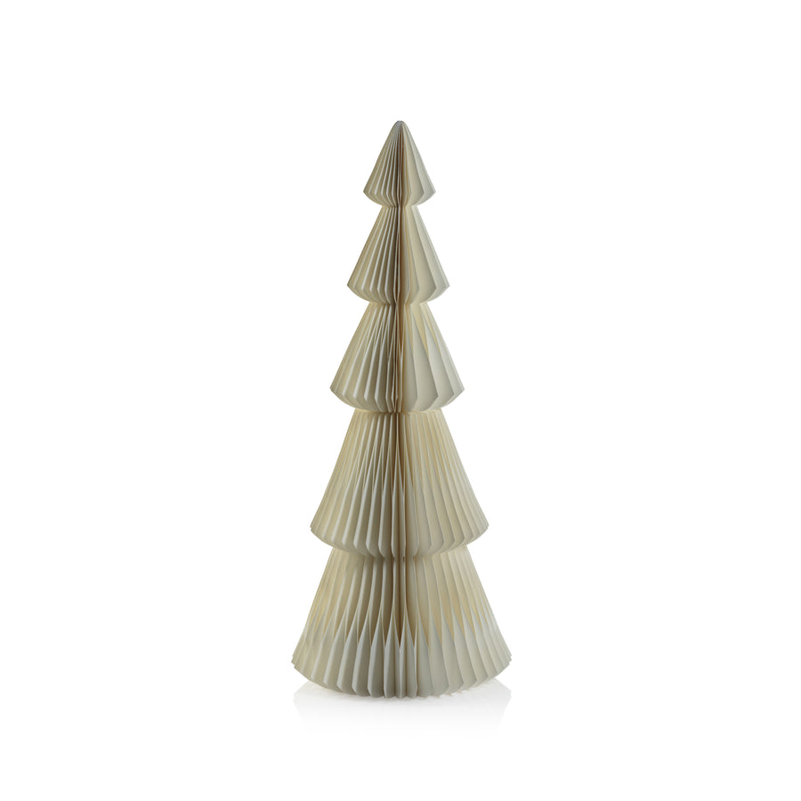 36-inch Alpina Tree paper decoration in white with a natural tree silhouette.
