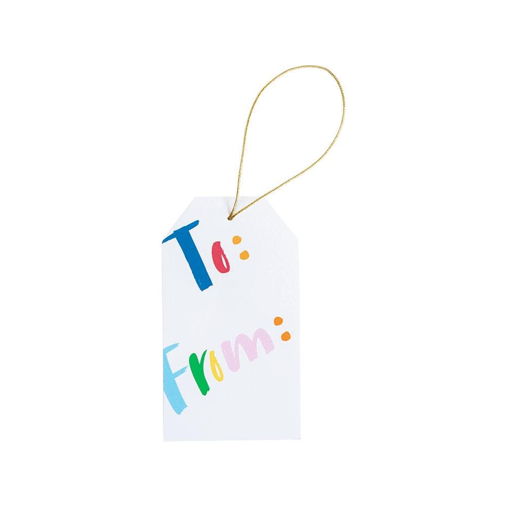 Two classic hanging gift tags with a rectangular shape on high-quality cardstock.