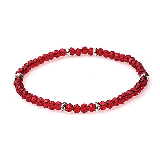 Silver accent mini crystal bracelet with simple stacking design