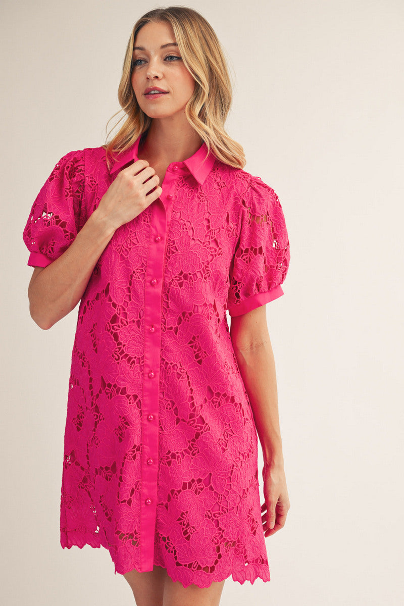 Natalie Eyelet Shirt Dress