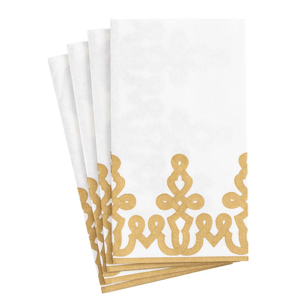 White guest towel made from paper linen with a subtle printed texture.