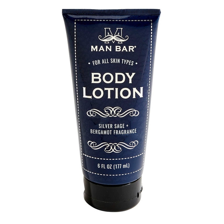 Man Bar Body Lotion bottle with Silver Sage & Bergamot label