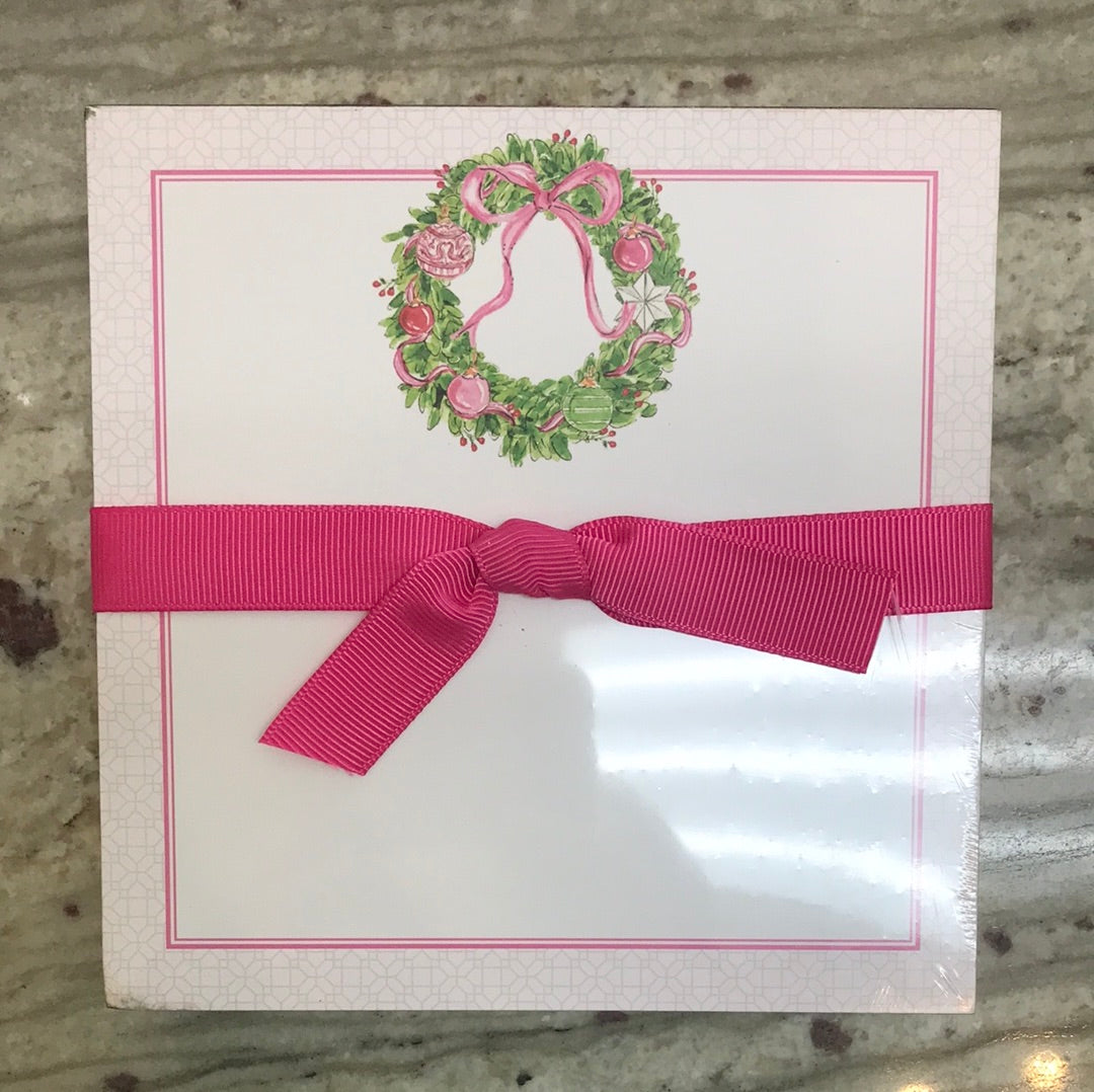 Handpainted Luxe notepad with gilded gold edges on heavy card stock.