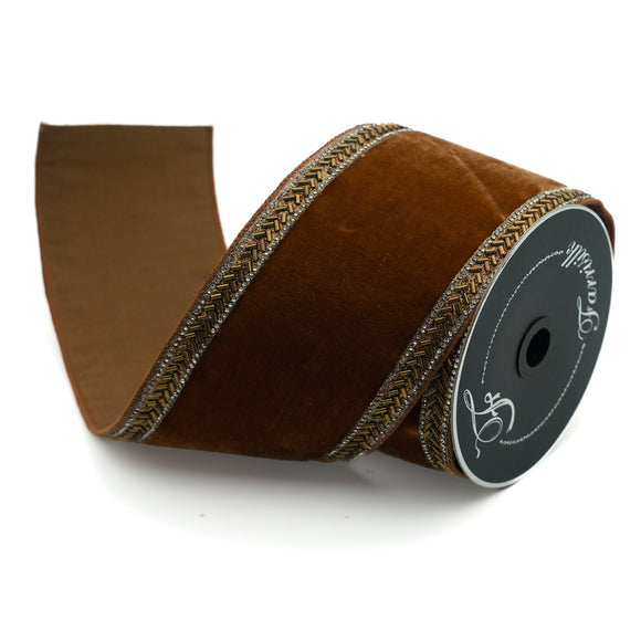 Baguettes Ribbon in wired edge construction with thick structure.