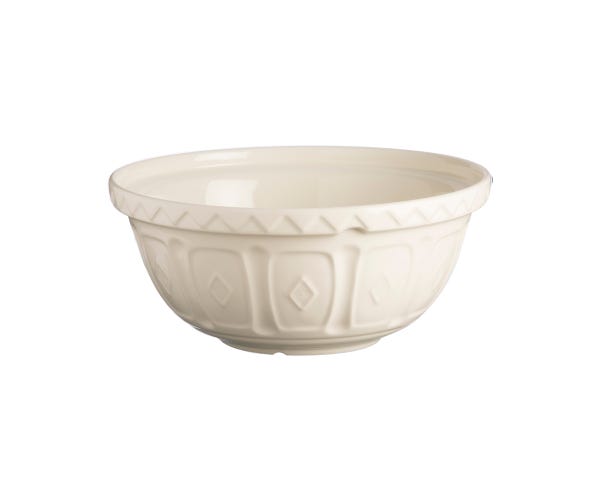 Color Mix S12 mixing bowl in a vibrant multicolor pattern with an oval silhouette and smooth rim.