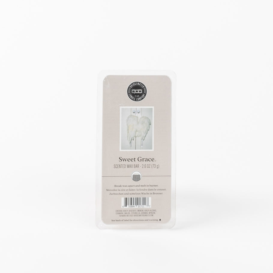 Sweet Grace wax bar in a rectangular shape with exotic passion fruit, sparkling tea, and patchouli scent.