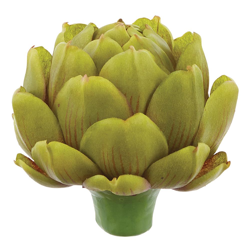 Foam cushion with fabric cover in artichoke green color