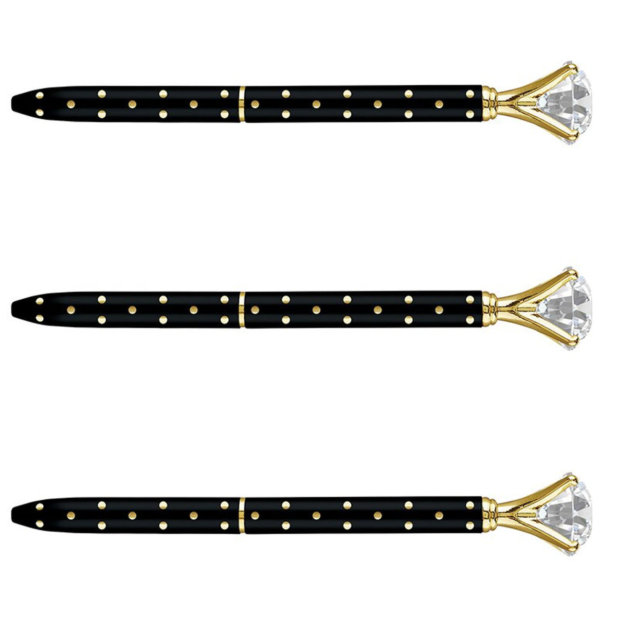 Metal Gem Pen with gold dot accents on a black barrel.