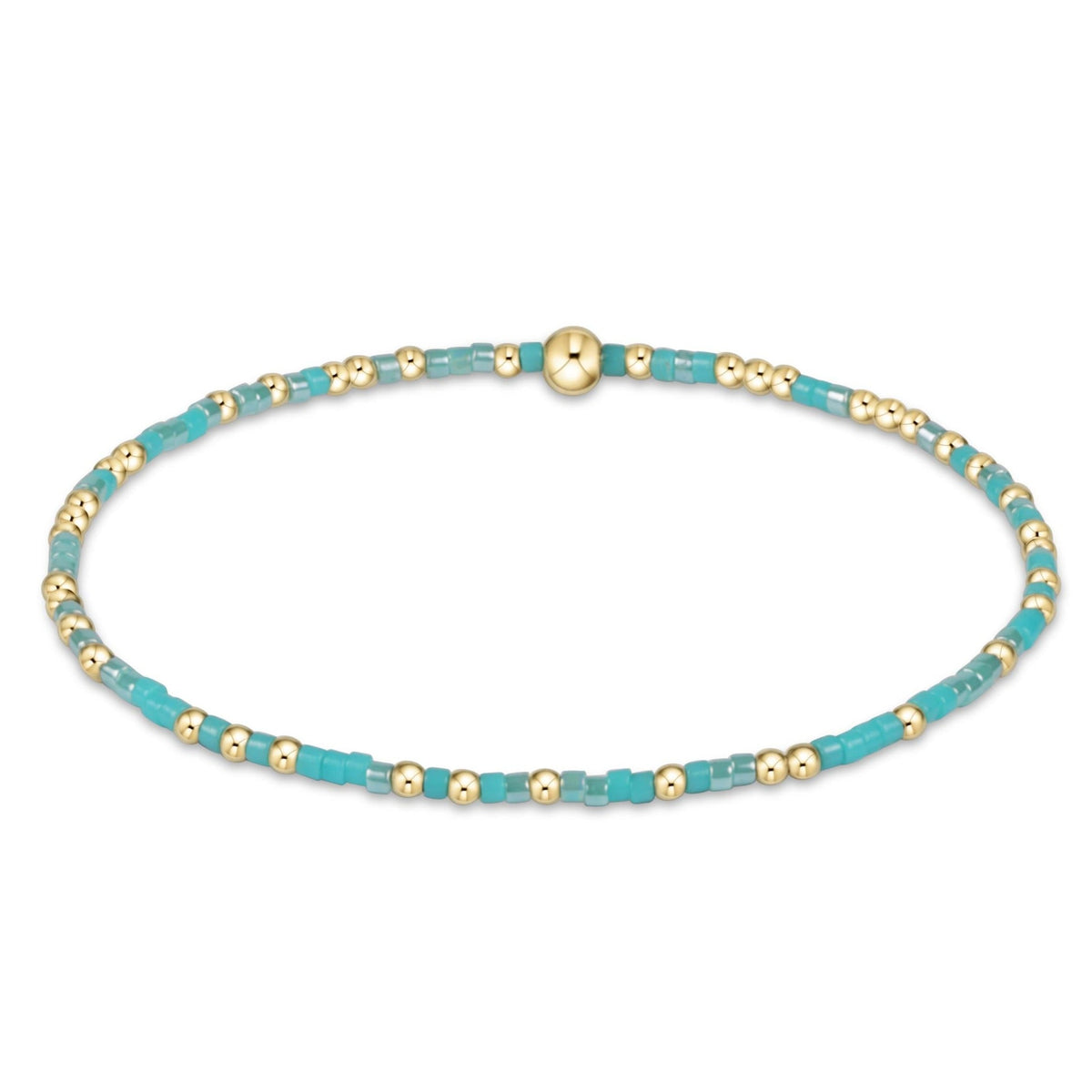 Hand-beaded Hope Unwritten bracelet with mixed seed beads in various colors on high-performance elastic.