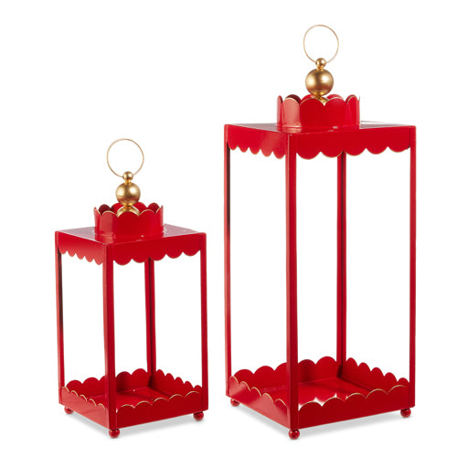 Red Scalloped Lantern - Sold Individually