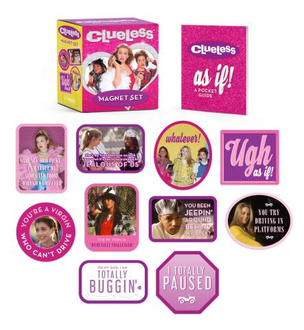 Clueless Magnet Set featuring 10 magnets with movie quotes and a pocket guide book.