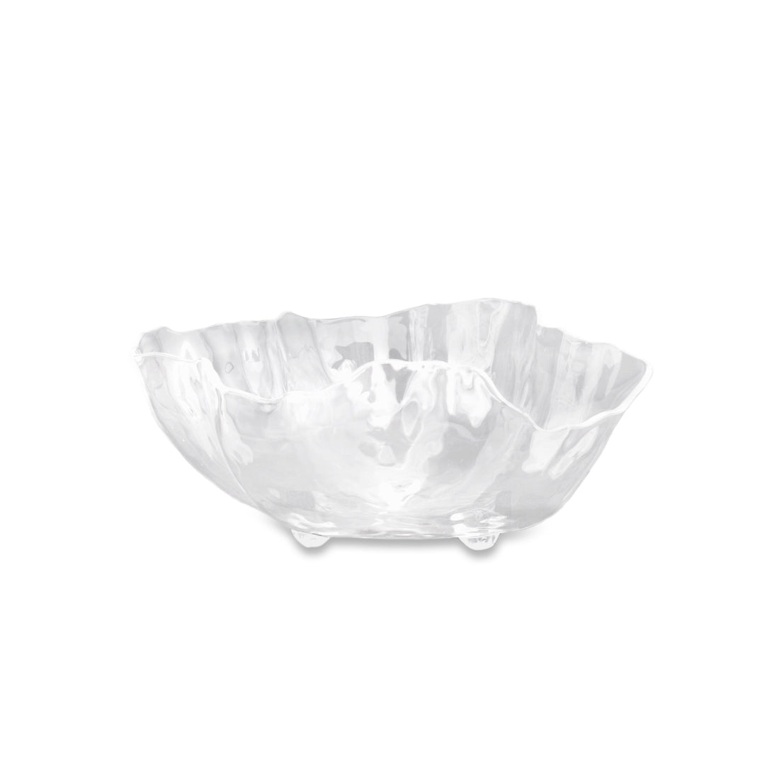 Clear acrylic large deep bowl with a smooth circular rim.