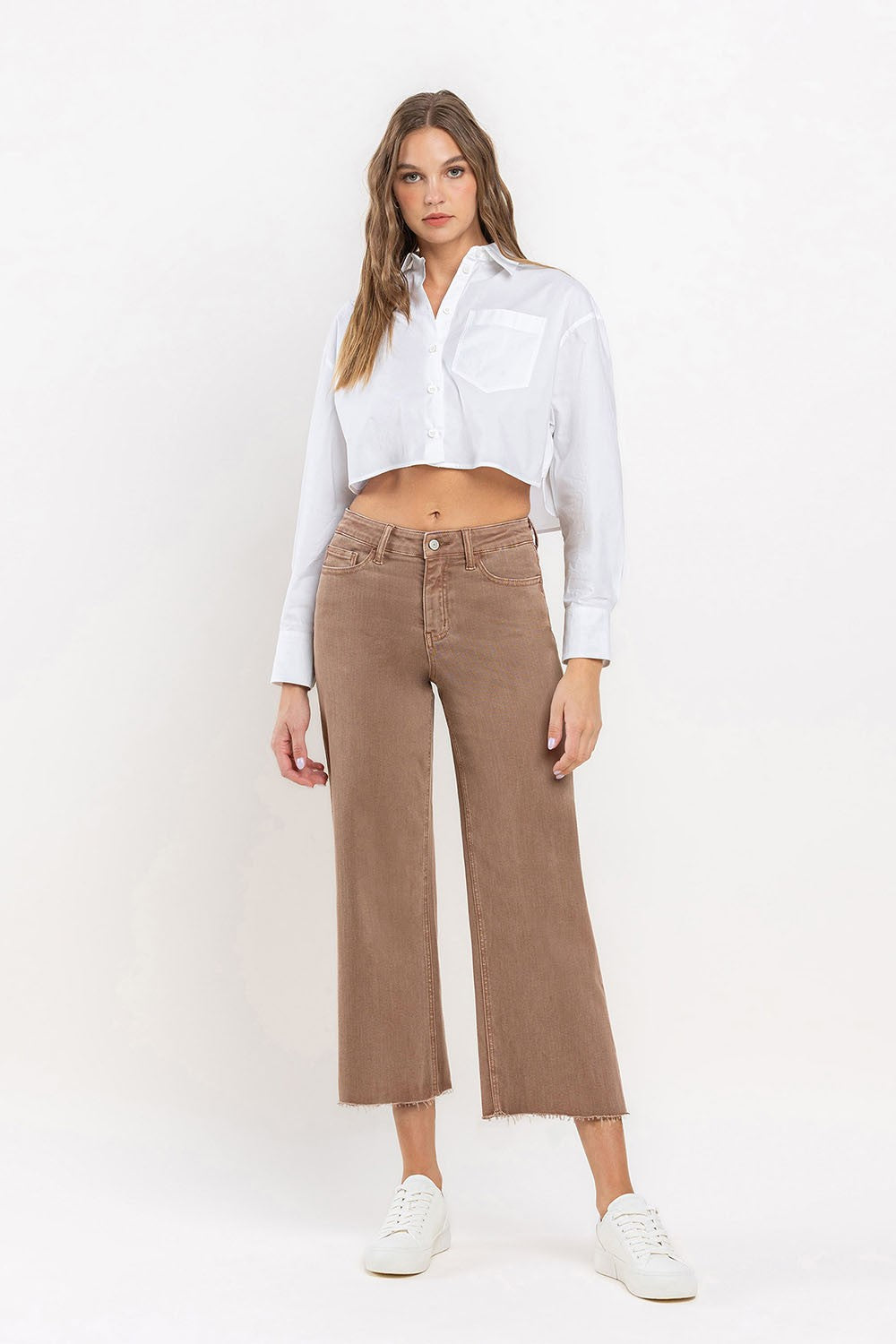 Stella High Rise Crop Wide Leg Jeans