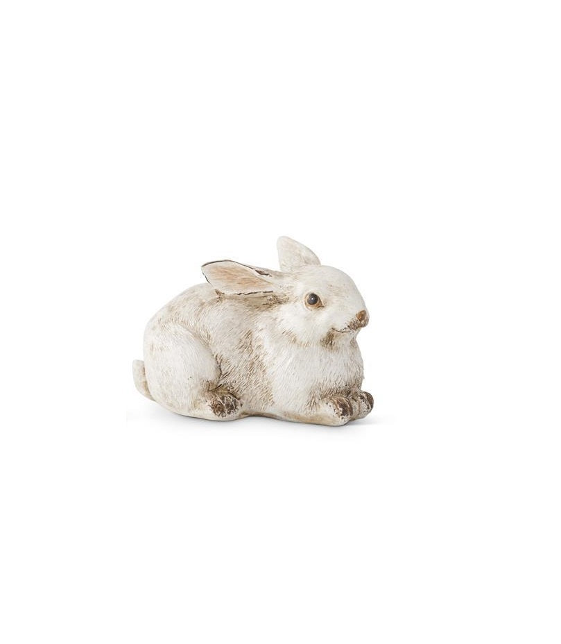 Small gray polyresin bunny figurine with a smooth gradient finish.