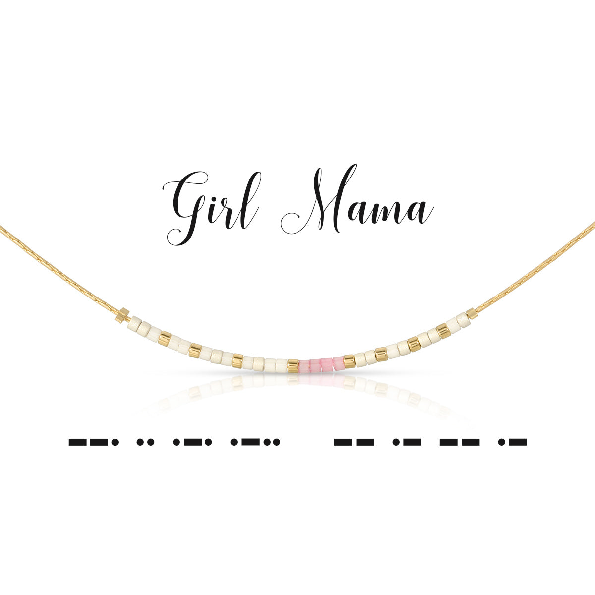 Silver-toned Girl Mama necklace with pendant featuring a mother holding baby.