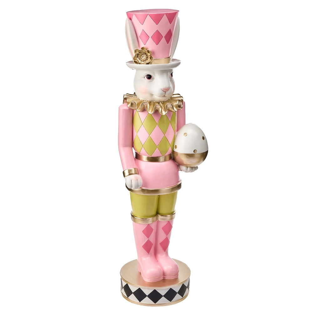 48" Resin Garden Bunny With Egg