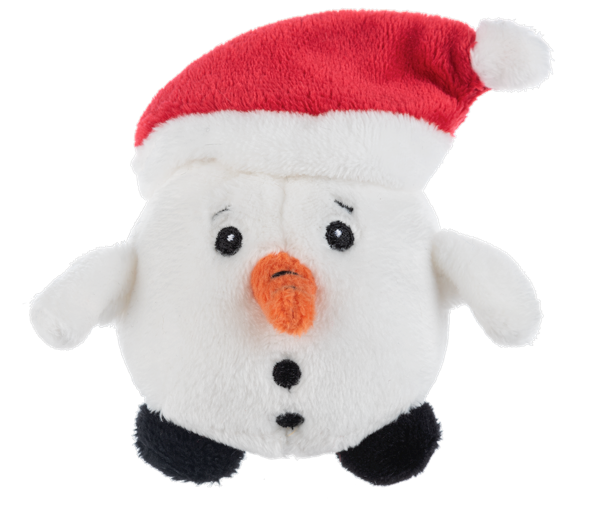 3-inch snowman Tossimal figurine with black eyes and carrot nose.