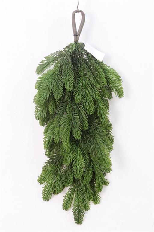 26-inch Real Touch Noble Fir Teardrop in green with a hanging loop at the top.