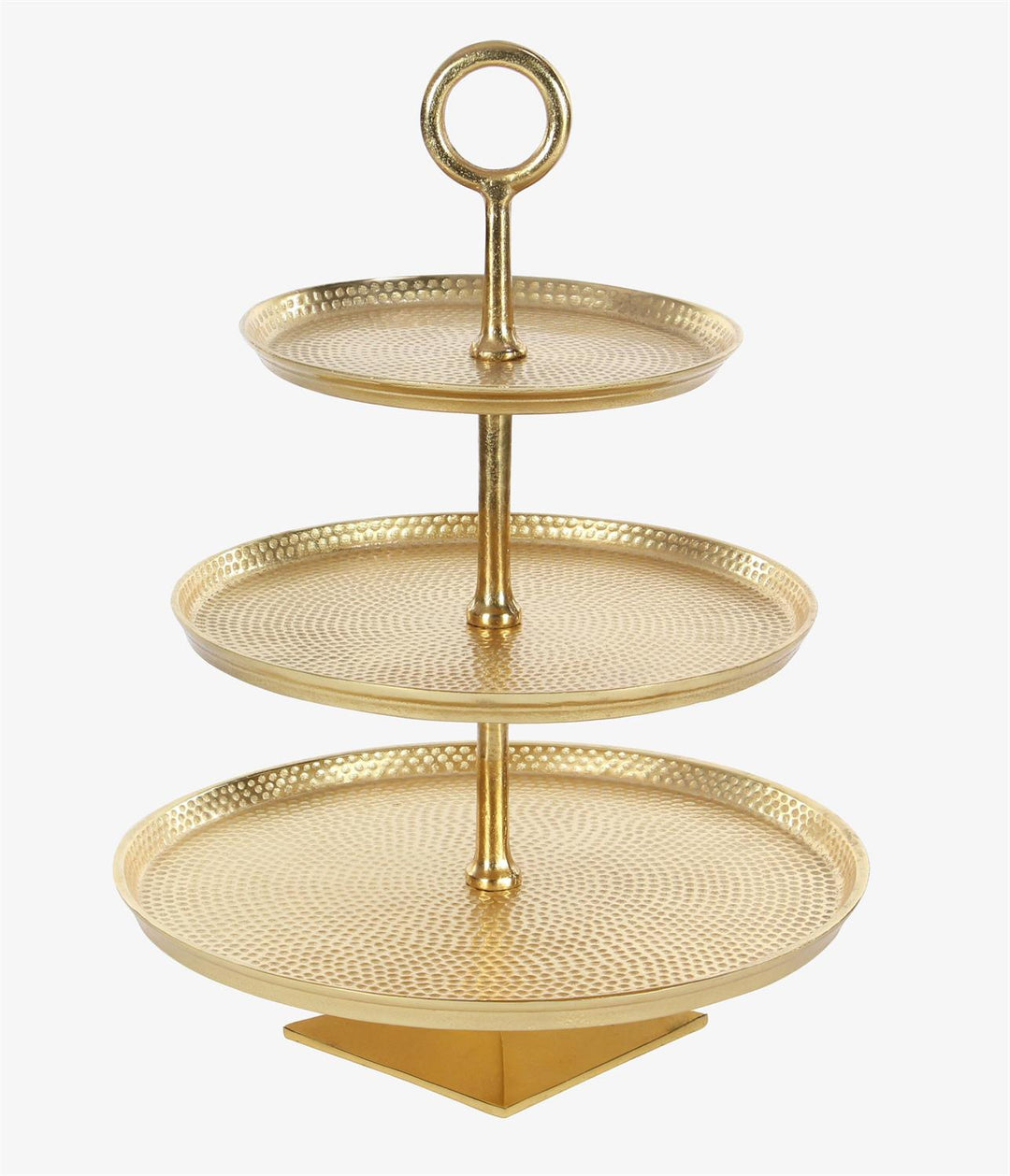 Gold aluminum metal three-tier server rack with open shelving