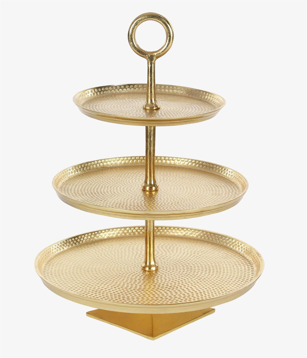 Gold aluminum metal three-tier server rack with open shelving
