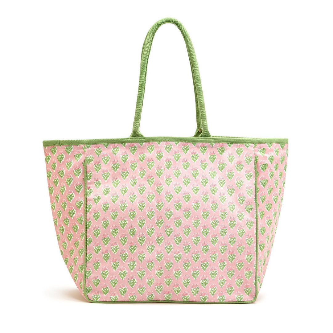 Floral Block Print Tote Bag