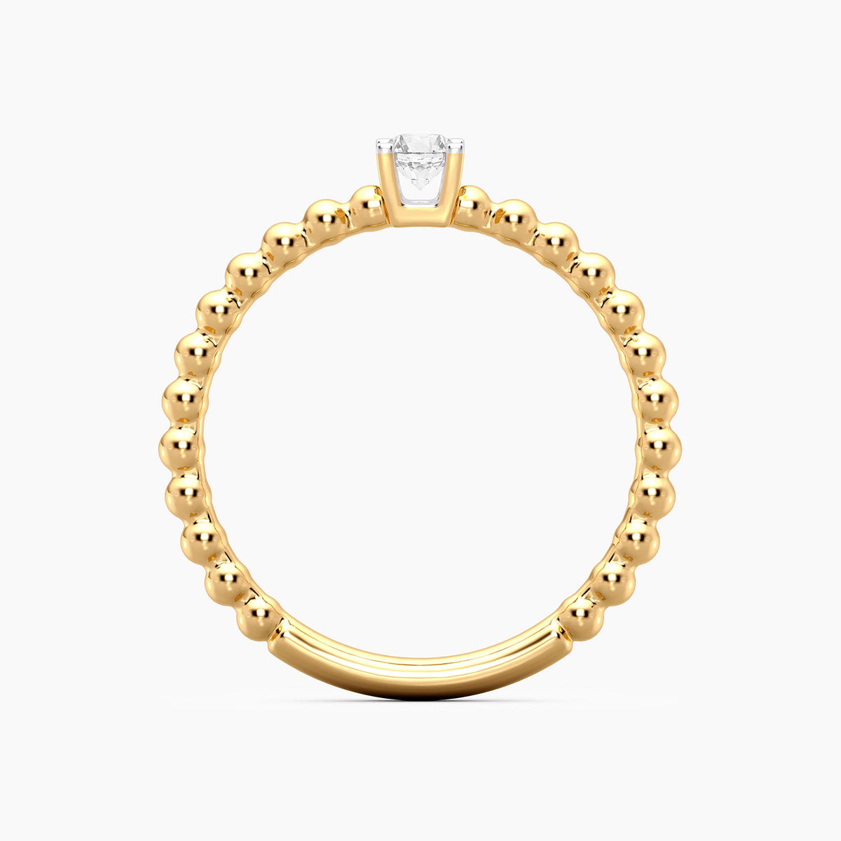925 Sterling Silver ring with a lab-grown diamond in gold-plated finish