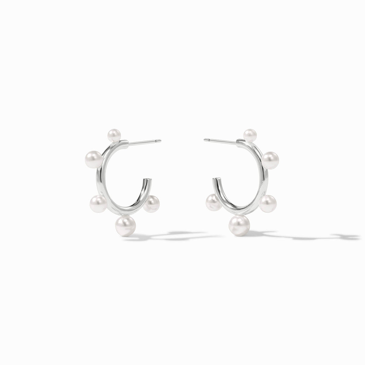 Julie Vos Hydra Stone silver-plated hoop earring with reconstituted stone and shell pearl accents.