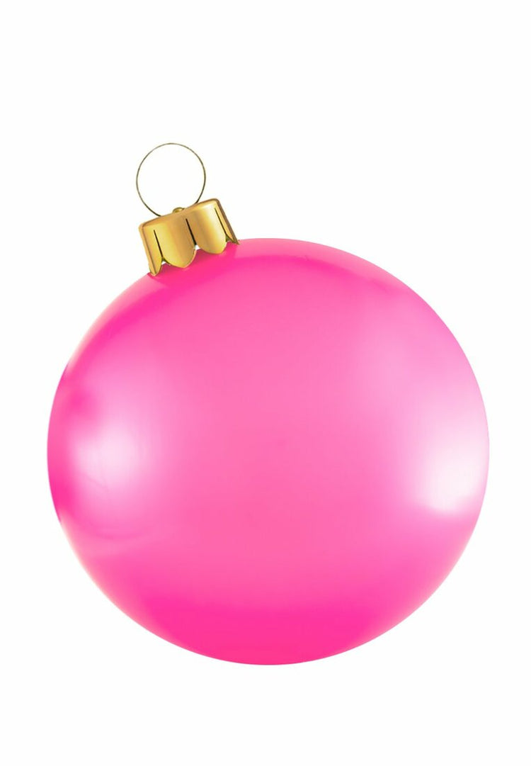 30-inch inflatable Holiball ornament in white with a topper and hanger plug.