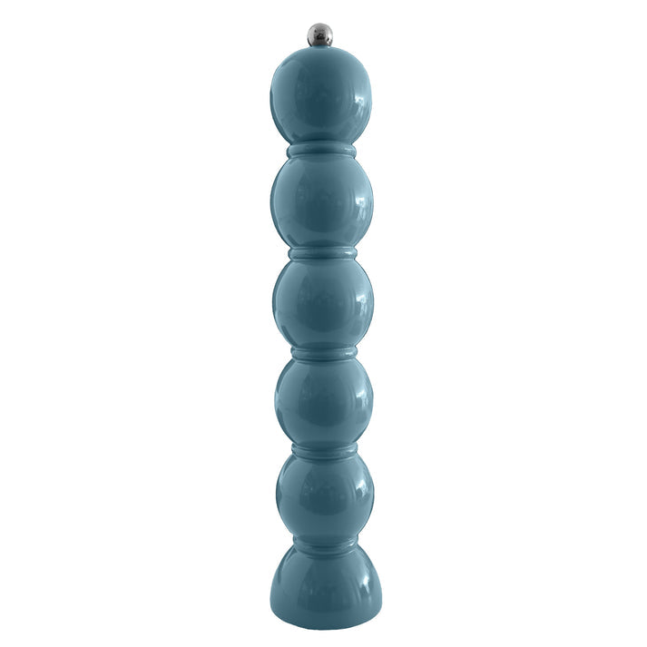 Lacquer Grande salt grinder in black with a silver screw knob.