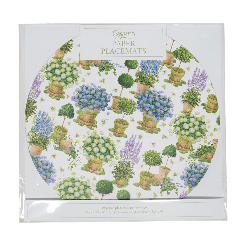 Round paper placemat in natural tone with clean circular shape.