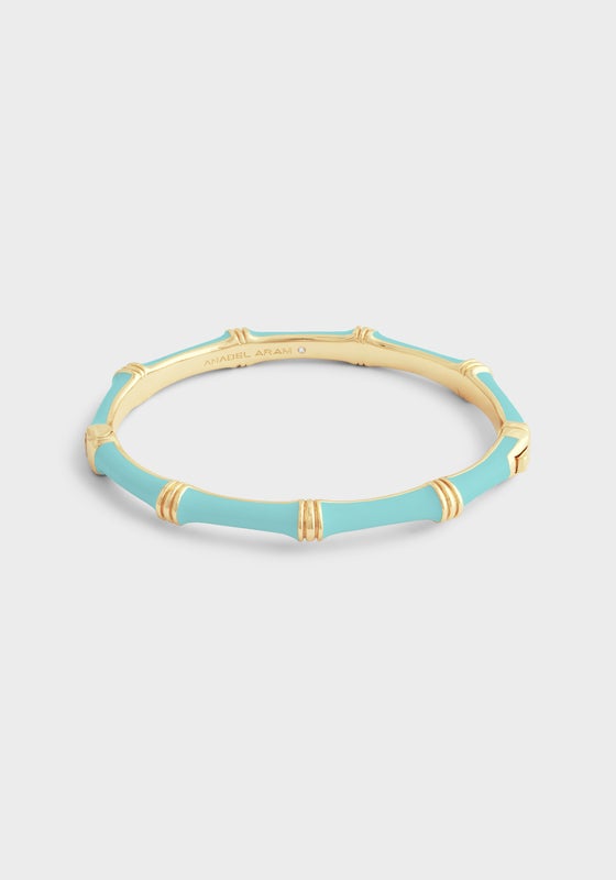 Bamboo Enameled Hinged Bangle