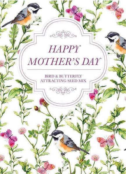 Mother's Day Seed Favor Packet featuring Fresh Crop Non-GMO retail grade seeds in a small rectangular packet.