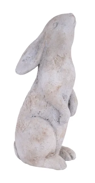 Cement standing rabbit figurine with a matte gray finish.