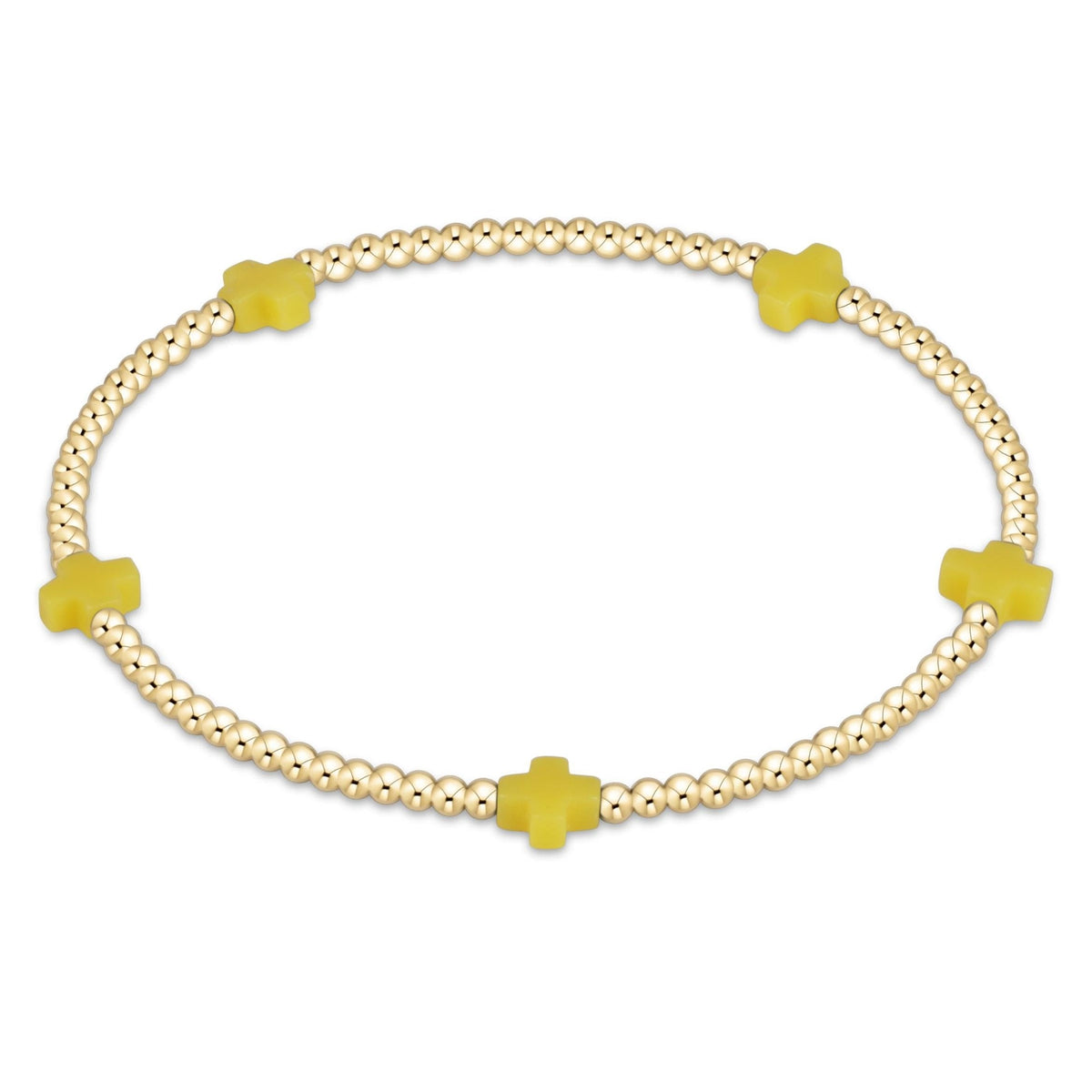 Small gold-patterned bracelet with 2mm beads on elastic cord