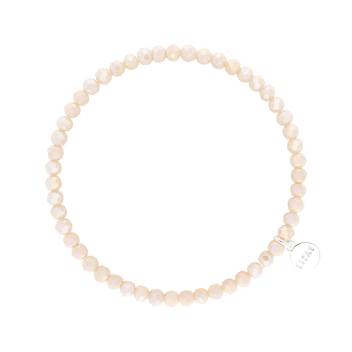 Stretchy faceted glass bead bracelet in multicolor with one size fits most.
