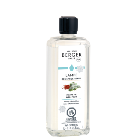 Lampe Berger refill bottle with white cap containing clear liquid fragrance