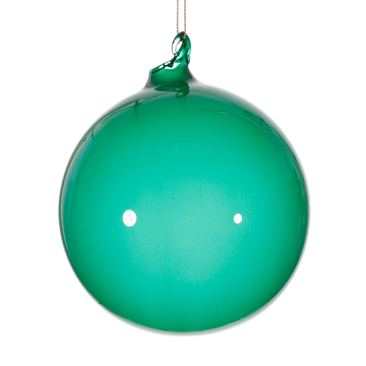 120mm citrus green bubblegum glass ball ornament with a high-gloss finish and hanging loop.
