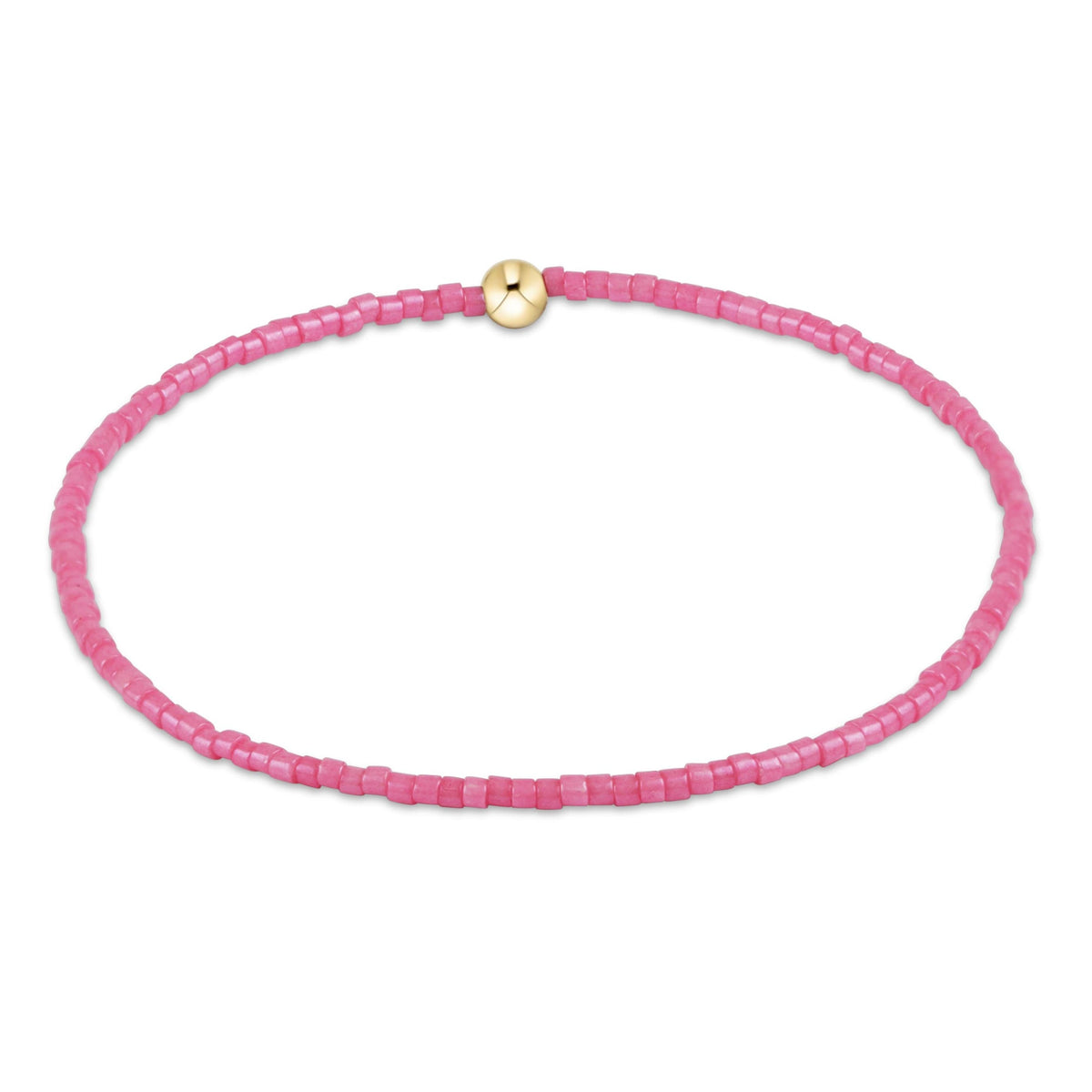 Hope Classic Bracelet with pink 2mm seed beads and a single 4mm 14kt gold-filled bead.