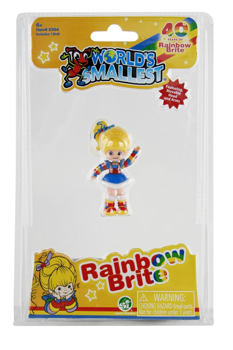 World's Smallest Rainbow Brite 1.5-inch poseable mini figure in original blister pack packaging.