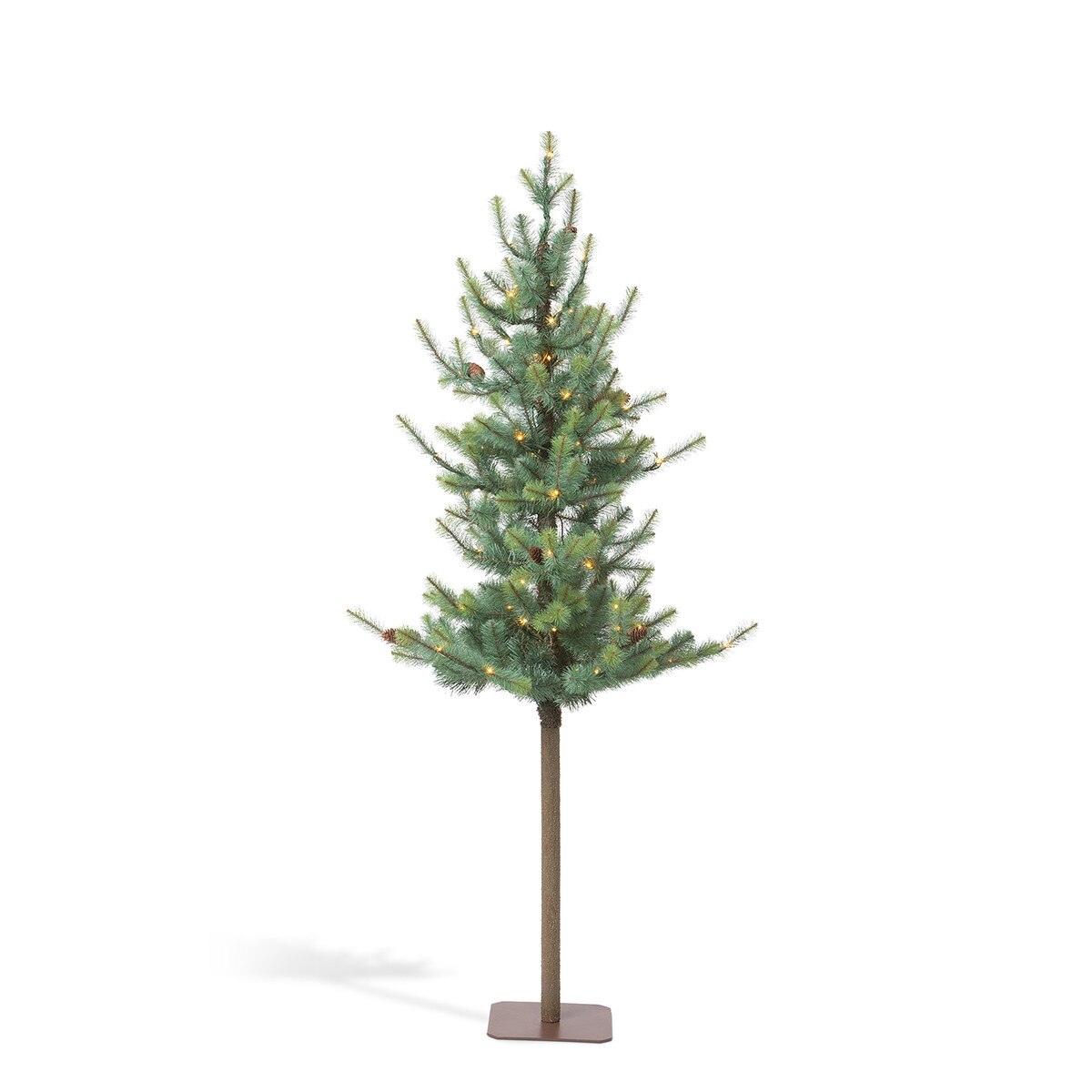 Blue Spruce Alpine Tree artificial plant made of plastic wire metal with natural green foliage and brown trunk