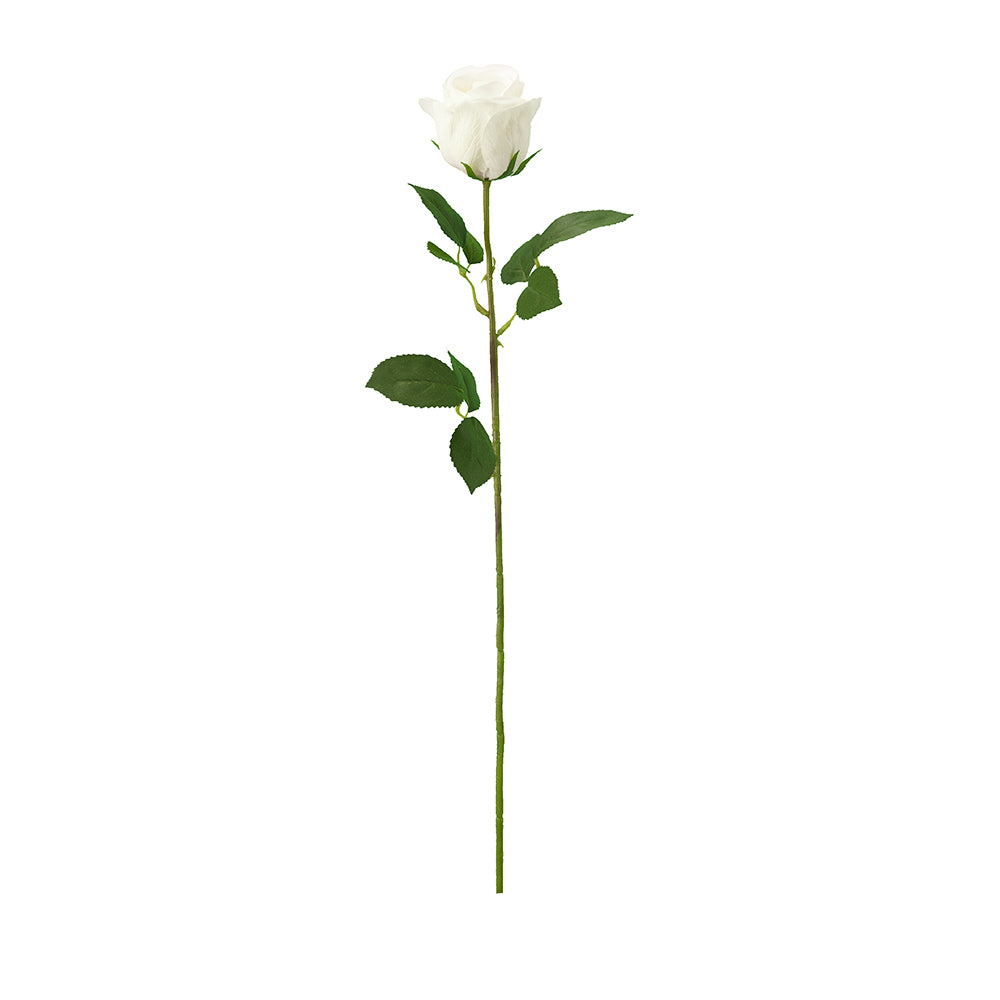 Real Touch Rose Stem artificial flower with polyester petals in a natural rose color.